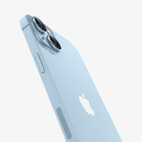 AGL07163 - iPhone 15 Pro / 15 Pro Max Optik Pro Lens Protector in natural titanium showing the device